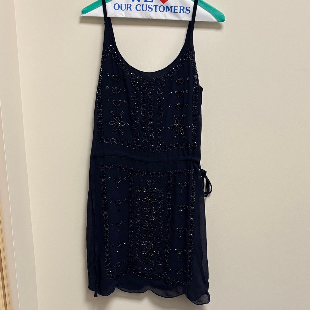 Greylin Navy Embellished Dress Size Small, EUC